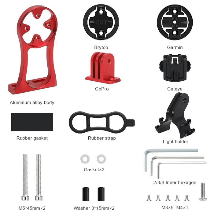 RIDERACE-Support d'ordinateur de vélo pour guidon, appareil photo, chronomètre, compteur de vitesse,