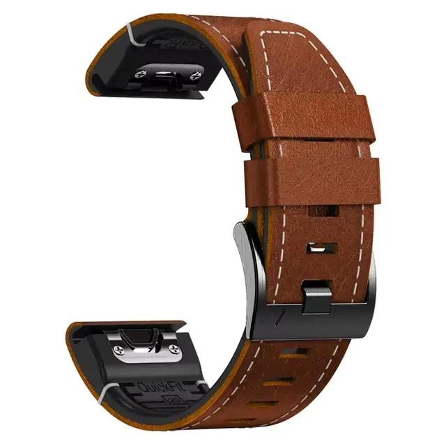 Bracelet Epix 2 pour Garmin Epix Pro (Gen 2) 51mm 47mm, bracelet de montre en cuir + silicone, Fenix
