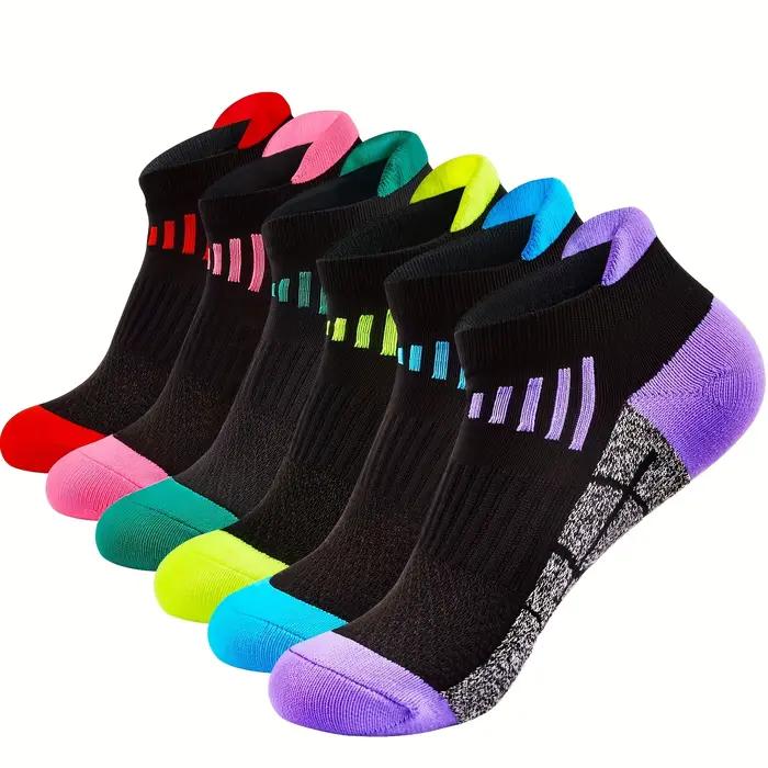6 paires de chaussettes de sport à compression pour femmes, en tissu respirant et absorbant l'humidi