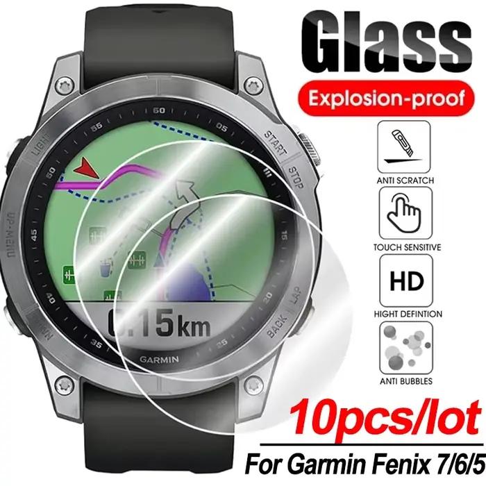 Verre trempé pour Garmin Fenix 7S 7X 6S 6X Pro saphir 5S HD protecteurs d'écran Film anti-rayures po