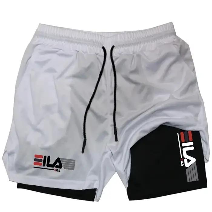 Short de sport deux en un pour homme, respirant, décontracté, séchage rapide, double couche, short d