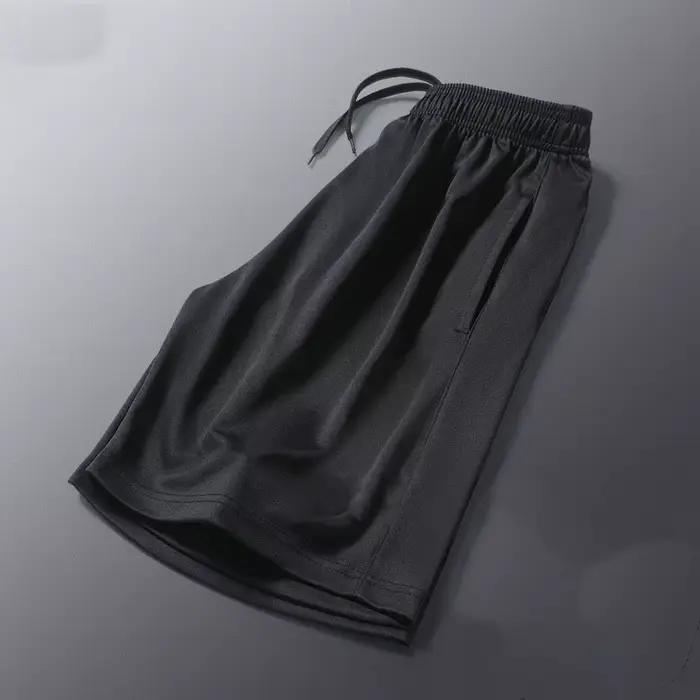 Short de course noir pour hommes, couleur unie, ample, basket-ball, Sport, Gym, respirant, Fitness, 