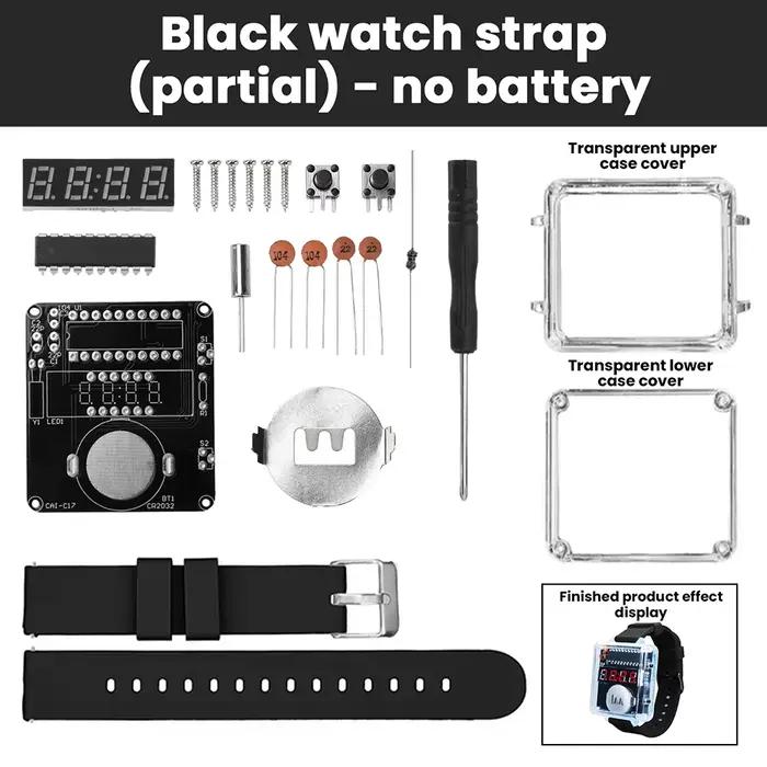 Montre électronique bricolage Transparent créatif microcontrôleur affichage rouge numérique Tube hor