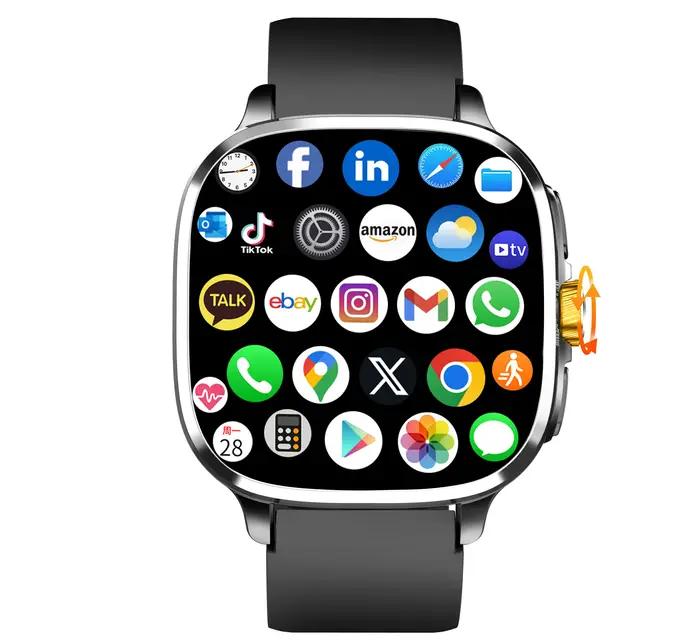 Montre connectée Android 13.0 5G Full Netcom avec 190 °   Caméra rotative GPS Position WIFI NFC Batt