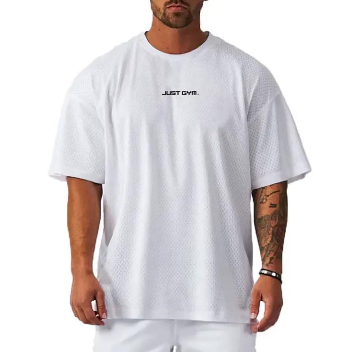 T-shirt de sport pour homme, respirant, à séchage rapide, à manches courtes, en maille, pour la musc