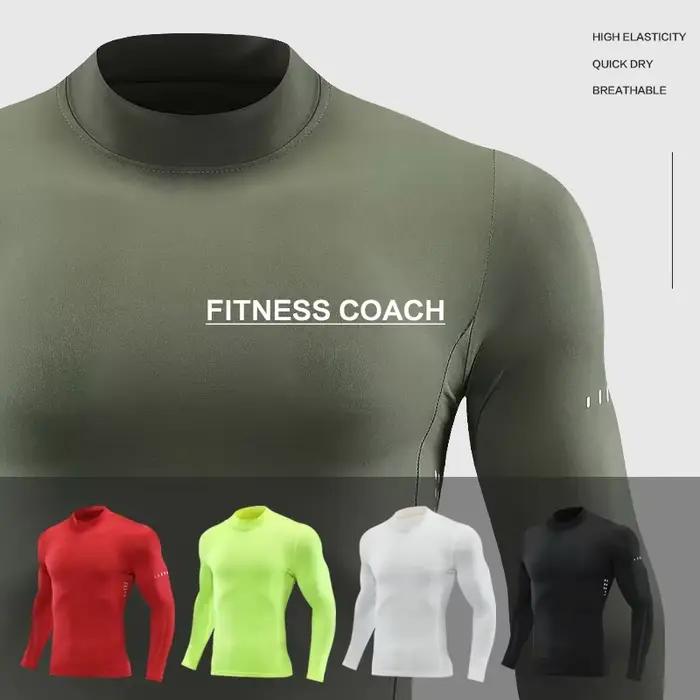 Grande taille hommes Compression Sport T-Shirt haut à manches longues gymnase course vêtements Fitne