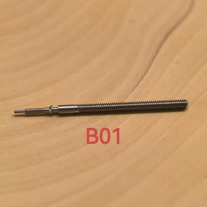 Accessoires de montre : Tige de mouvement B01 en acier inoxydable, robuste et durable, filetage 1.2