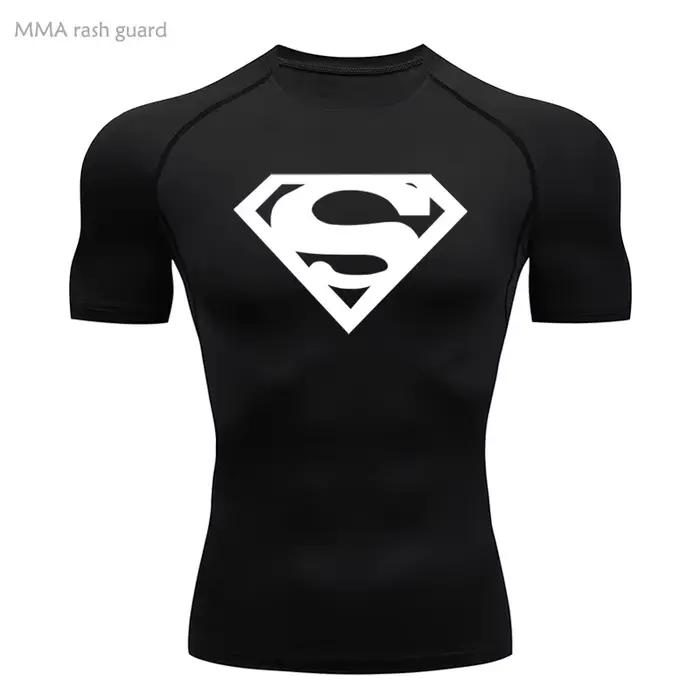 Chemise de sport à Compression pour hommes, T-Shirt à manches courtes, séchage rapide, haut de fitne