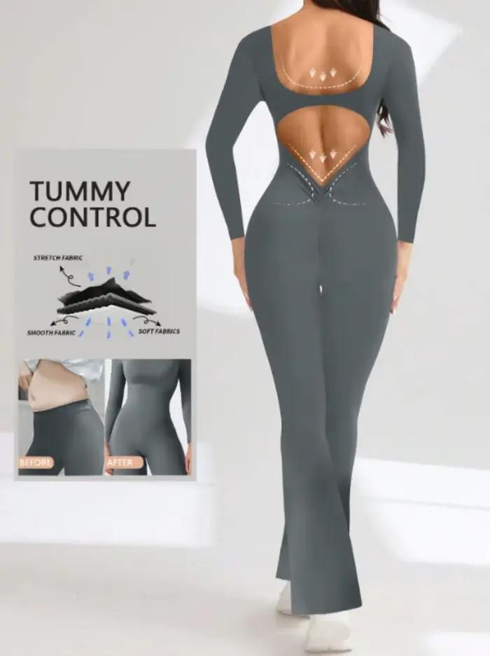 Combinaison d'exercice de compression à manches longues, couleur unie, haute qualité, vêtements de s