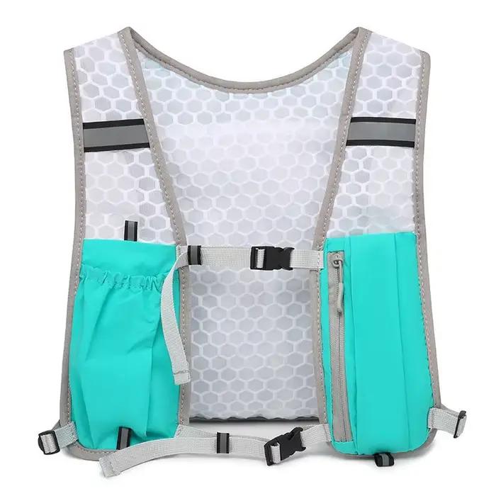 Gilet de course pour femmes et hommes, gilet d'hydratation réglable avec sangle de poitrine, léger e