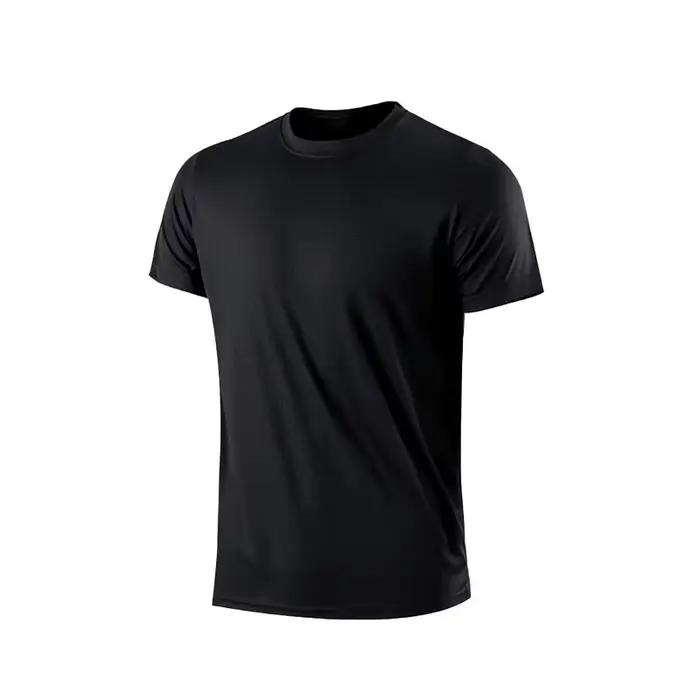 T-Shirt à manches courtes pour hommes, séchage rapide, course à pied, évacuation de l'humidité, col 