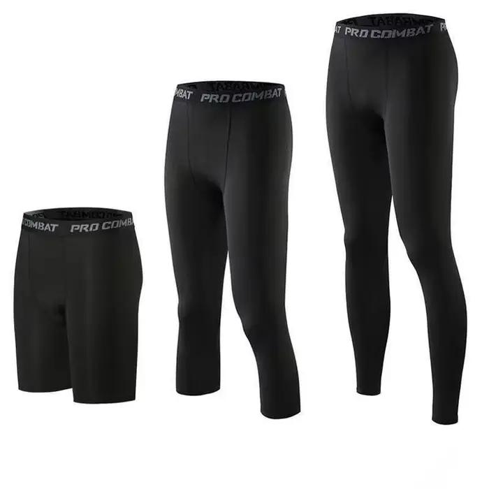 Pantalons de Compression pour hommes, collants de course, Leggings de basket-ball secs et frais, col