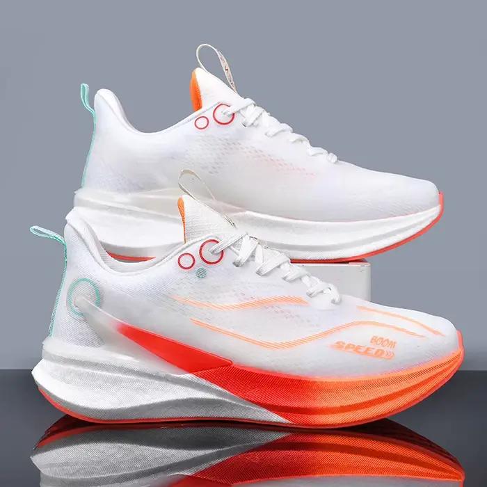 Chaussures de course pour hommes avec plaque en carbone, spécialité marathon, respirantes, légères, 