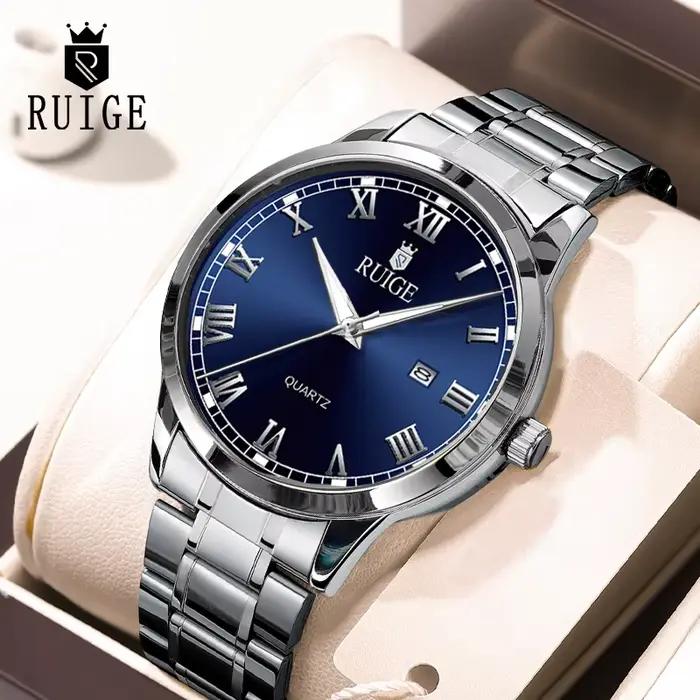 RUIGE-Montre-bracelet étanche pour homme, échelle romaine, minimaliste, célèbre, veilleuse