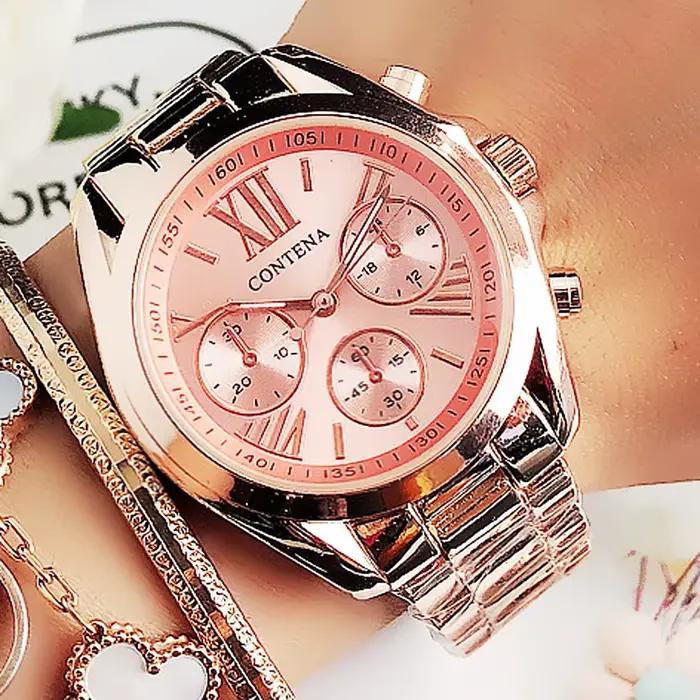 Genève-Montre de luxe en acier inoxydable pour femme, montre-bracelet étanche pour femme, marque sup