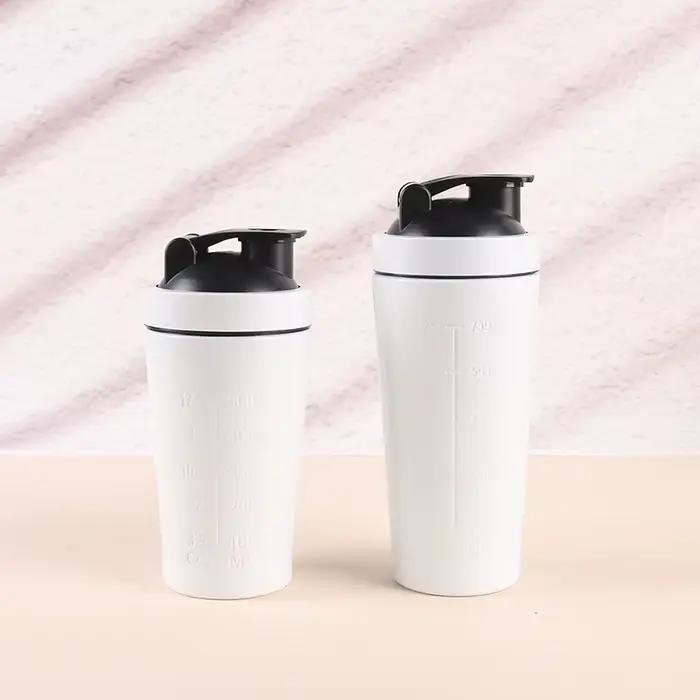 Bouteille Shaker de poudre de protéines en acier inoxydable, 500ML/750ML, avec boule en acier et éch