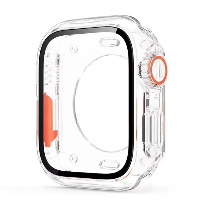 Protection d'écran pour Apple Watch 46mm 45mm 44mm 40 41 42mm, coque de protection avant et arrière 