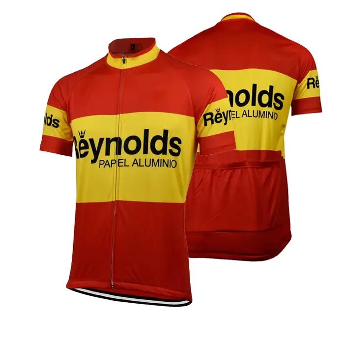 Maillot de cyclisme pour hommes, vêtement de vélo, blanc, rétro, espagnol, à manches courtes, Ropa C