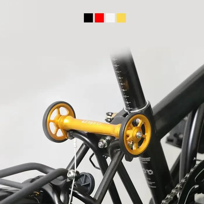 Litepro – barre d'extension et roue facile, pour brompton, supports arrière, bloc, tige télescopique