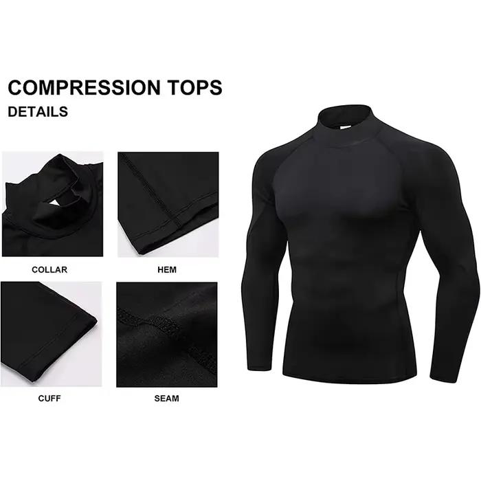 Hommes musculation Sport T-shirt séchage rapide chemise de course à manches longues haut de Compress
