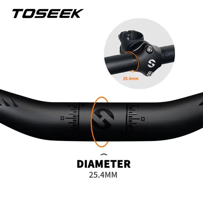 TOSEtransmith-Guidon de vélo entièrement en carbone, guidon horizontal de vélo pliant, noir mat, gui