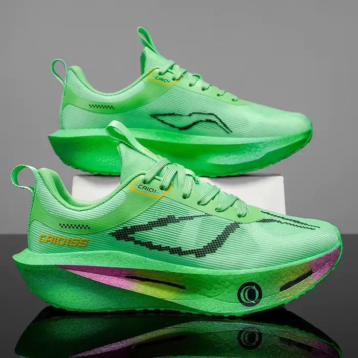 Chaussures de course à pied avec plaque en carbone pour marathon, respirantes, légères, confortables