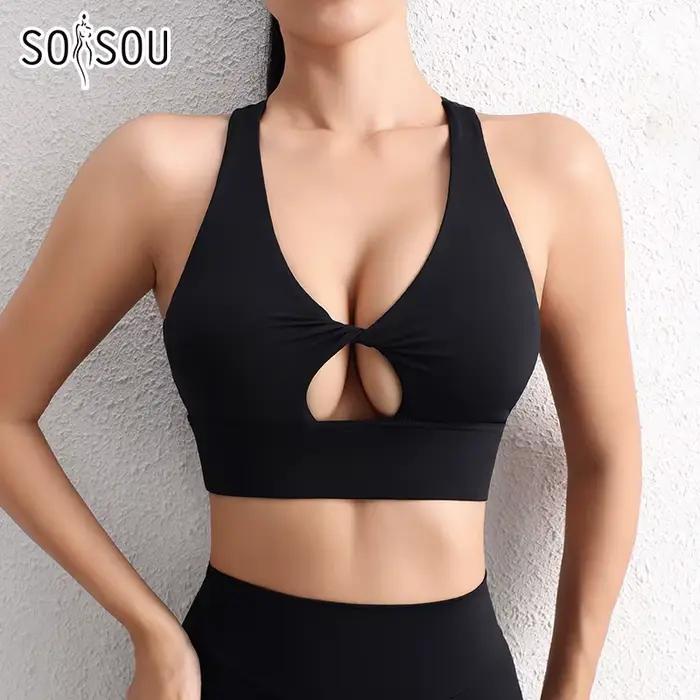 SOISOU Nylon Yoga haut court soutien-gorge pour femmes gymnastique Sport soutien-gorge le plus sexy 