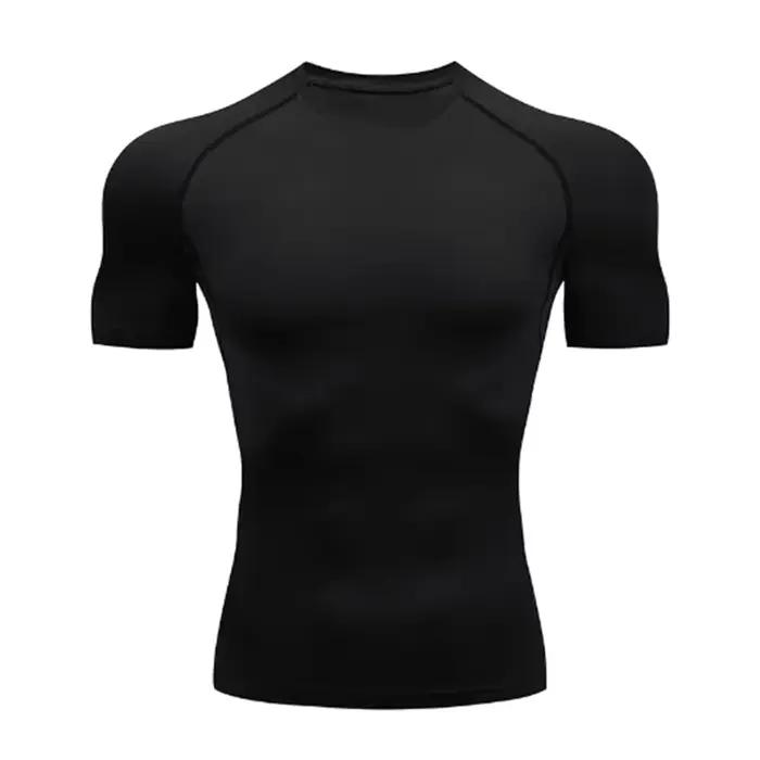 Chemises de course à compression pour hommes, t-shirts de fitness et de musculation, vêtements exten