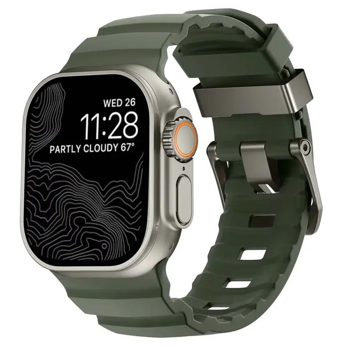 Bracelet en silicone Trail pour Apple Watch Ultra 3 2 49 mm, bracelet sport 46 mm 45 mm 44 mm pour i