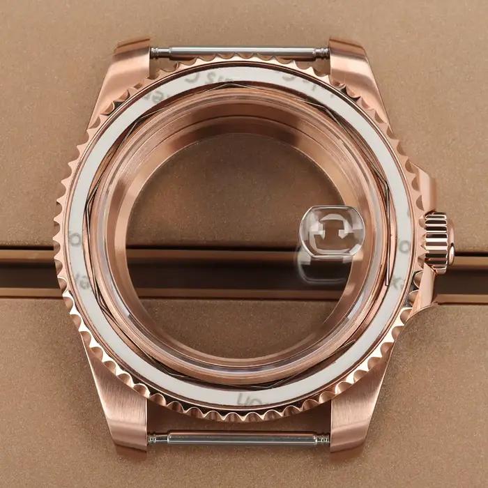 Boîtier de montre de plongée en or Rose 40mm 20ATM, pour cadran 28.5mm NH35 NH36 NH38 NH34 Miyota821