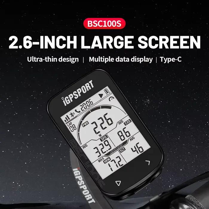 IGPSPORT BCS100S ordinateur de vélo BLE ANT + 2.6 pouces IPX7 type-c 40H autonomie de la batterie ré