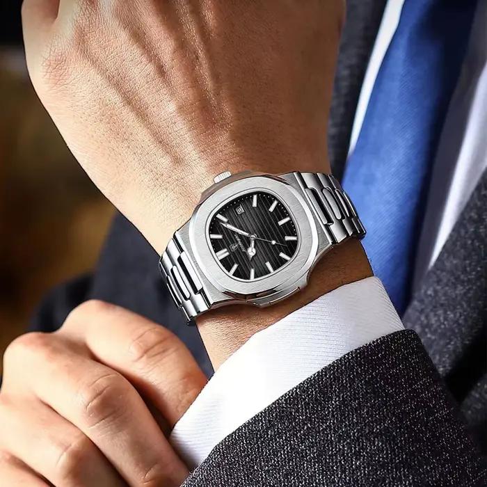 POEDAGAR Top marque de luxe homme montre sport étanche lumineux Date hommes montre-bracelet cadran carré Quartz