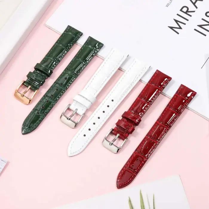 Bracelet de montre en cuir de remplacement universel Bling pour femmes 10mm 12mm 14mm 16mm 18mm 19mm 20mm