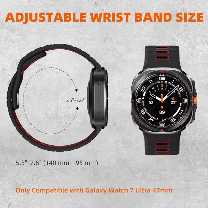 Bracelet sport en silicone bicolore officiel pour Samsung Galaxy Watch Ultra 47 mm (2025)