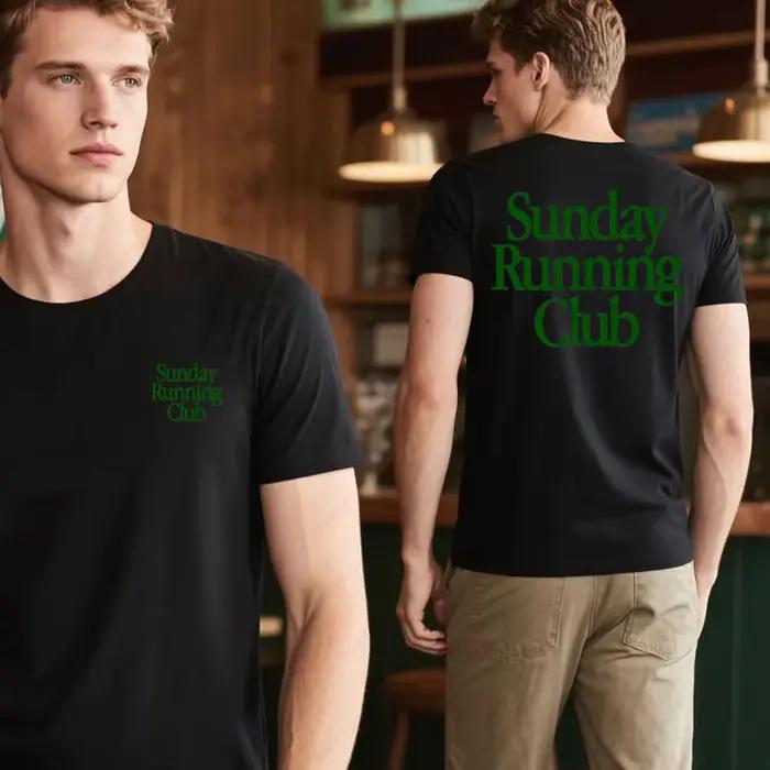 Sunday Running Club T-Shirt imprimé sport haut décontracté pour le Jogging quotidien hommes femmes col rond coton
