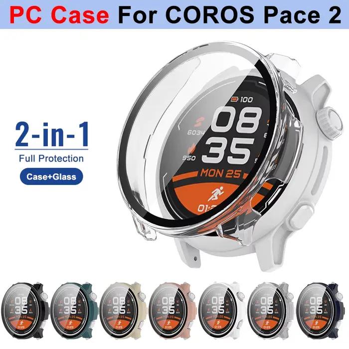 Pour COROS Pace 2, verre trempé + étui de protection d'écran et pare-chocs