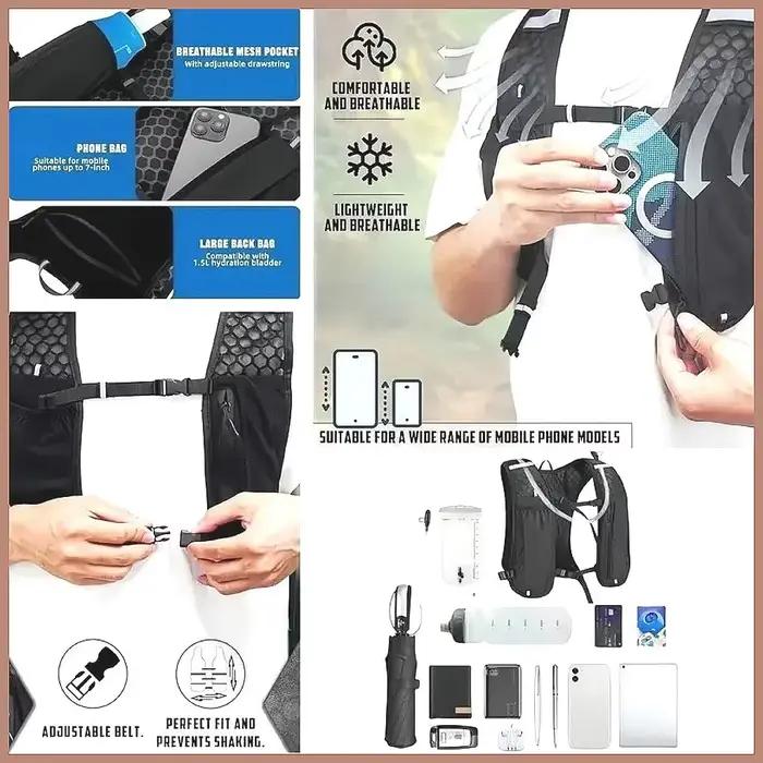 Gilet d'hydratation imperméable pour la course à pied