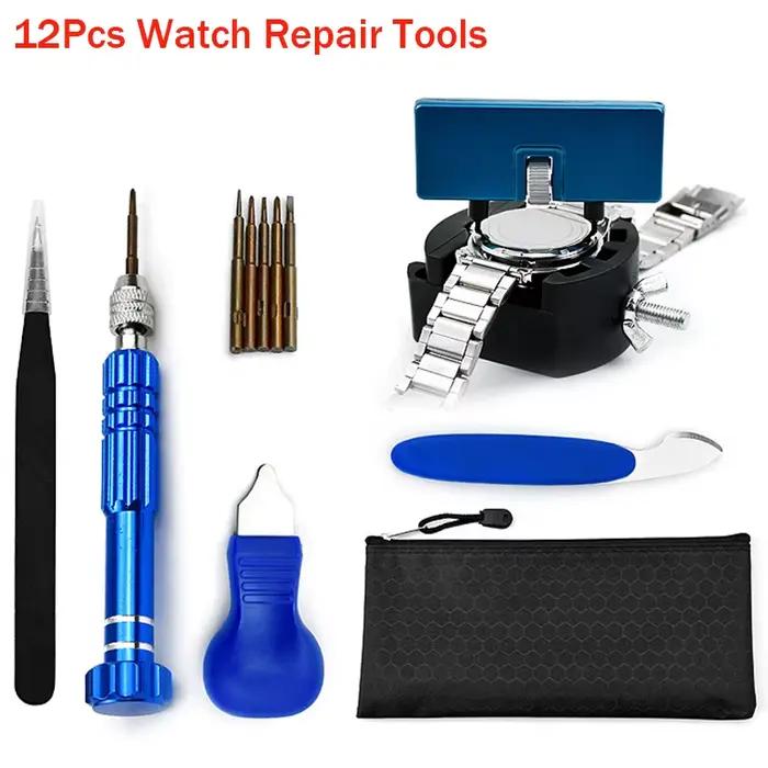Kit de 12 outils de réparation pour le remplacement de piles de montre