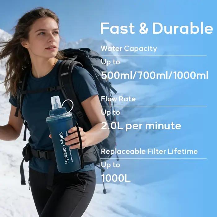 Bouteille d'eau pliable en TPU souple