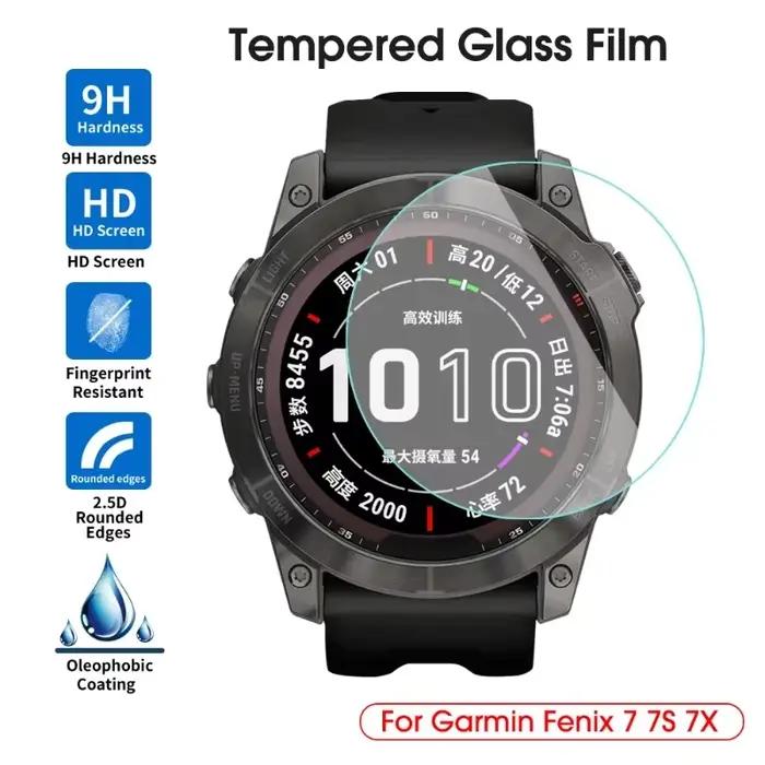 Verre trempé 9H pour Garmin Fenix 7S 7X 6S 6X Pro Sapphire 5S Film anti-rayures protecteurs d'écran HD pour accessoire