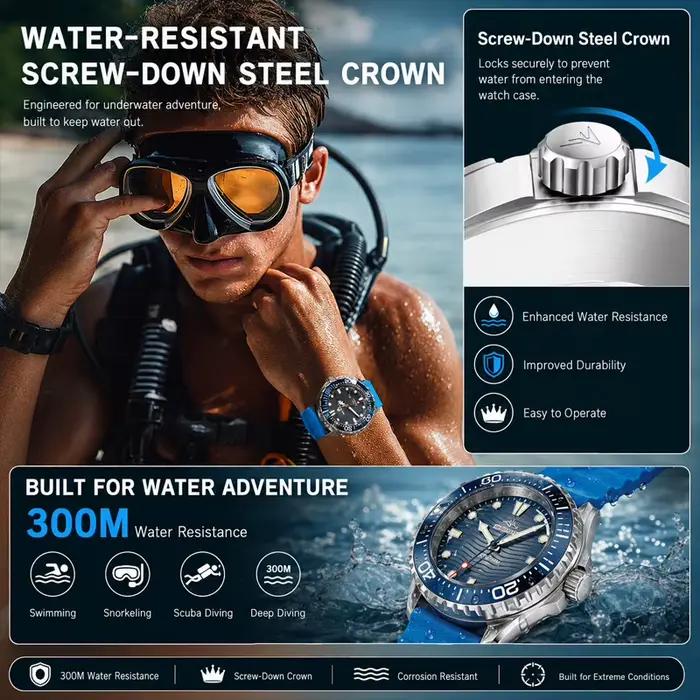 NORTH EDGE 2026 Nouvelle montre de plongée solaire TRITON pour hommes
