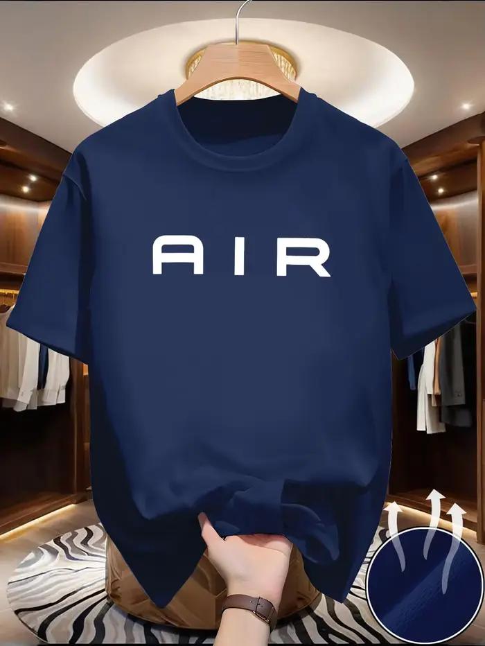 T-shirt bleu marine pour homme - Tissu extensible doux