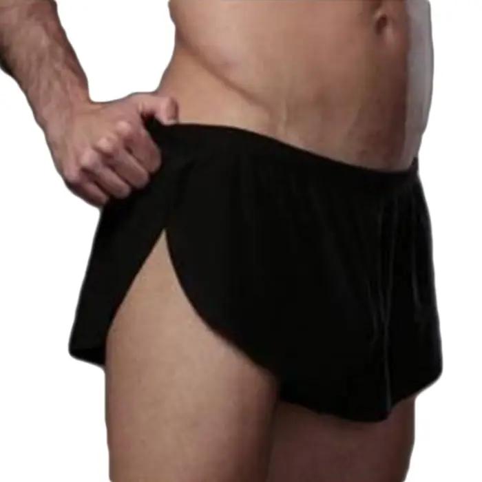 Short de course Sexy pour hommes, taille basse, vêtements de sport, Fitness, sous-vêtements de sport, pantalons courts, pantalons de survêtement respirants, bas de Jogging
