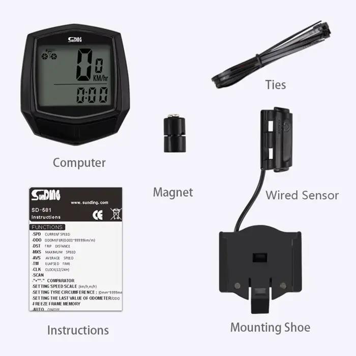 Ordinateur de vélo filaire vélo compteur kilométrique compteur de vitesse étanche chronomètre accessoires de cyclisme