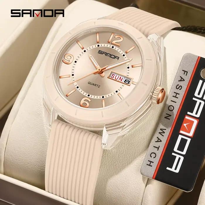 SANDA montre à Quartz pour femmes étanche Auto Date semaine élégant luxe dames montre-bracelet