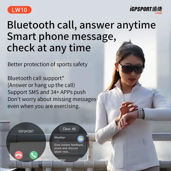 Montre intelligente iGPSPORT LW10 avec écran AMOLED 1.43 pouces