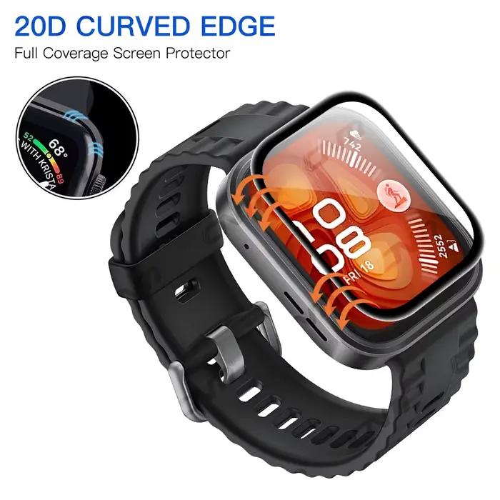 Lot de 3 protections d'écran pour Huawei Watch Fit 4 et 4 Pro – Anti-rayures, sans bulles, clarté HD, installation facile
