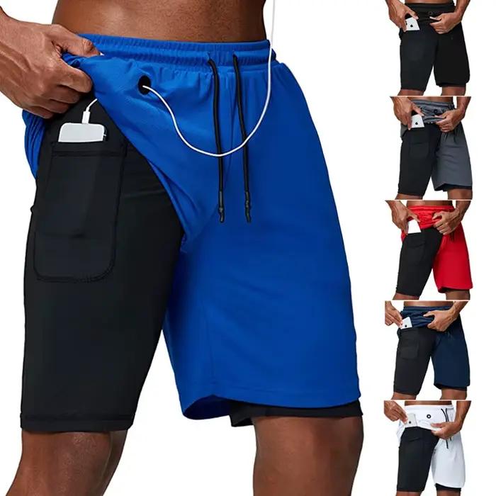 Shorts de course pour hommes 2 en 1