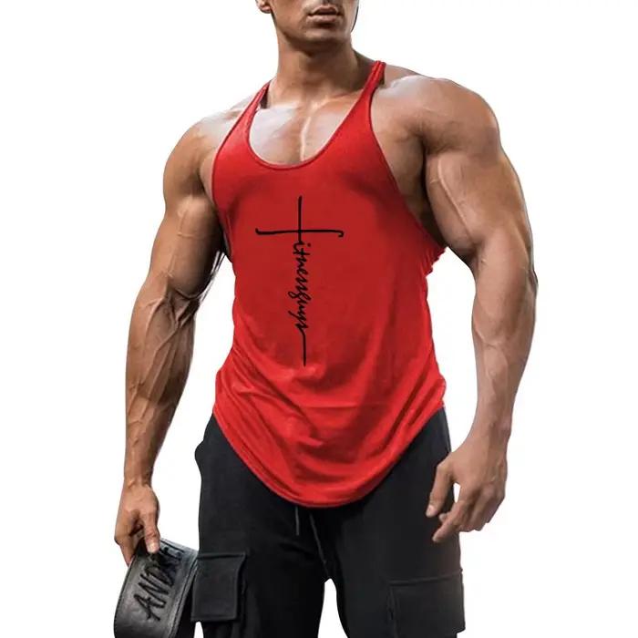 Débardeur de sport sans manches pour hommes, vêtement de marque, à la mode, pour musculation, Fitness, entraînement, chemise
