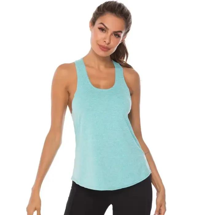 Débardeur en polyester sportif sans manches de MODX pour femmes, entraînement, course à pied, fitness, séchage rapide et respirant pour l'été